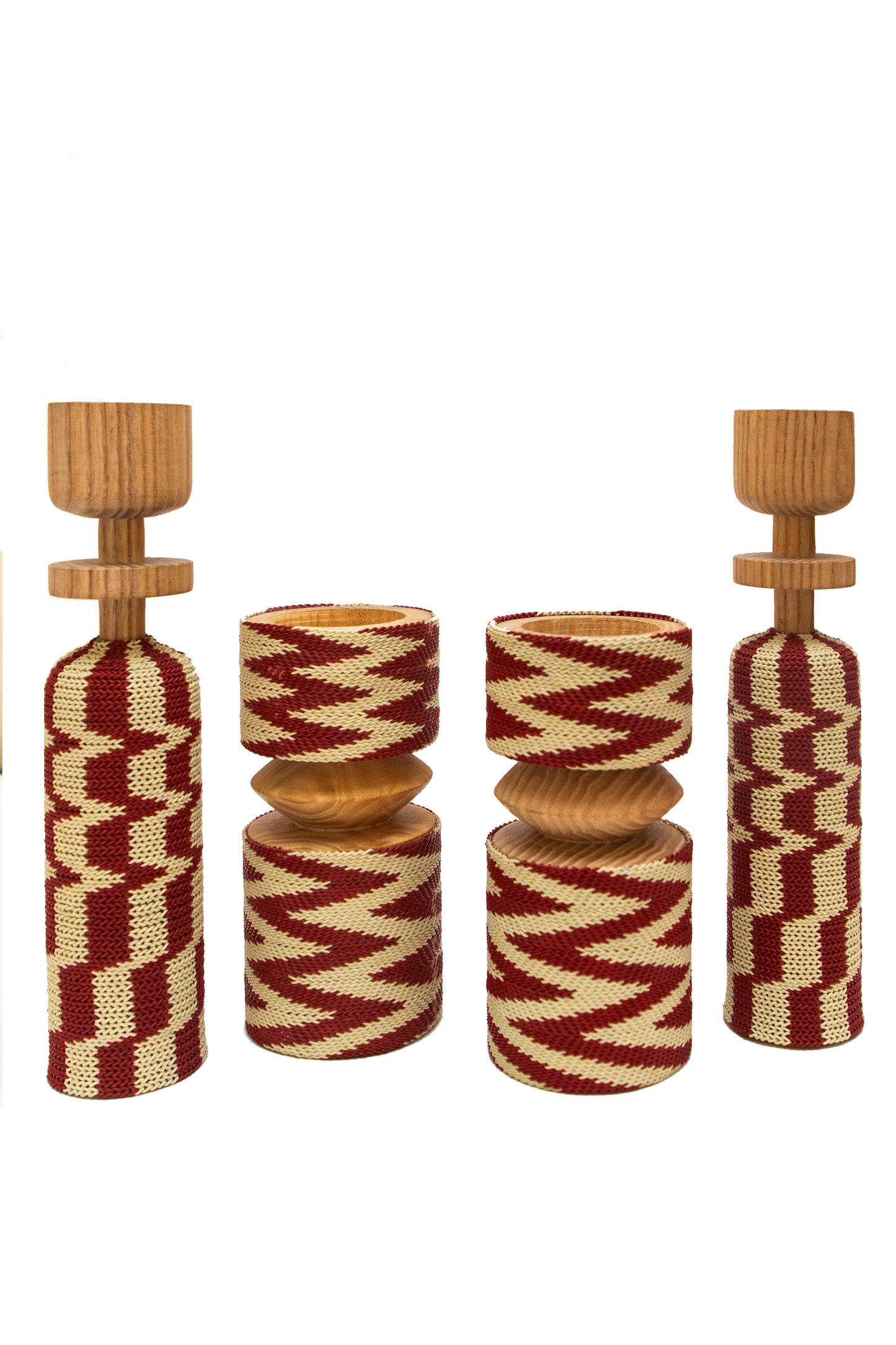 Small Chunks and Small Ladies Masai Red and Cream Chevron Pattern