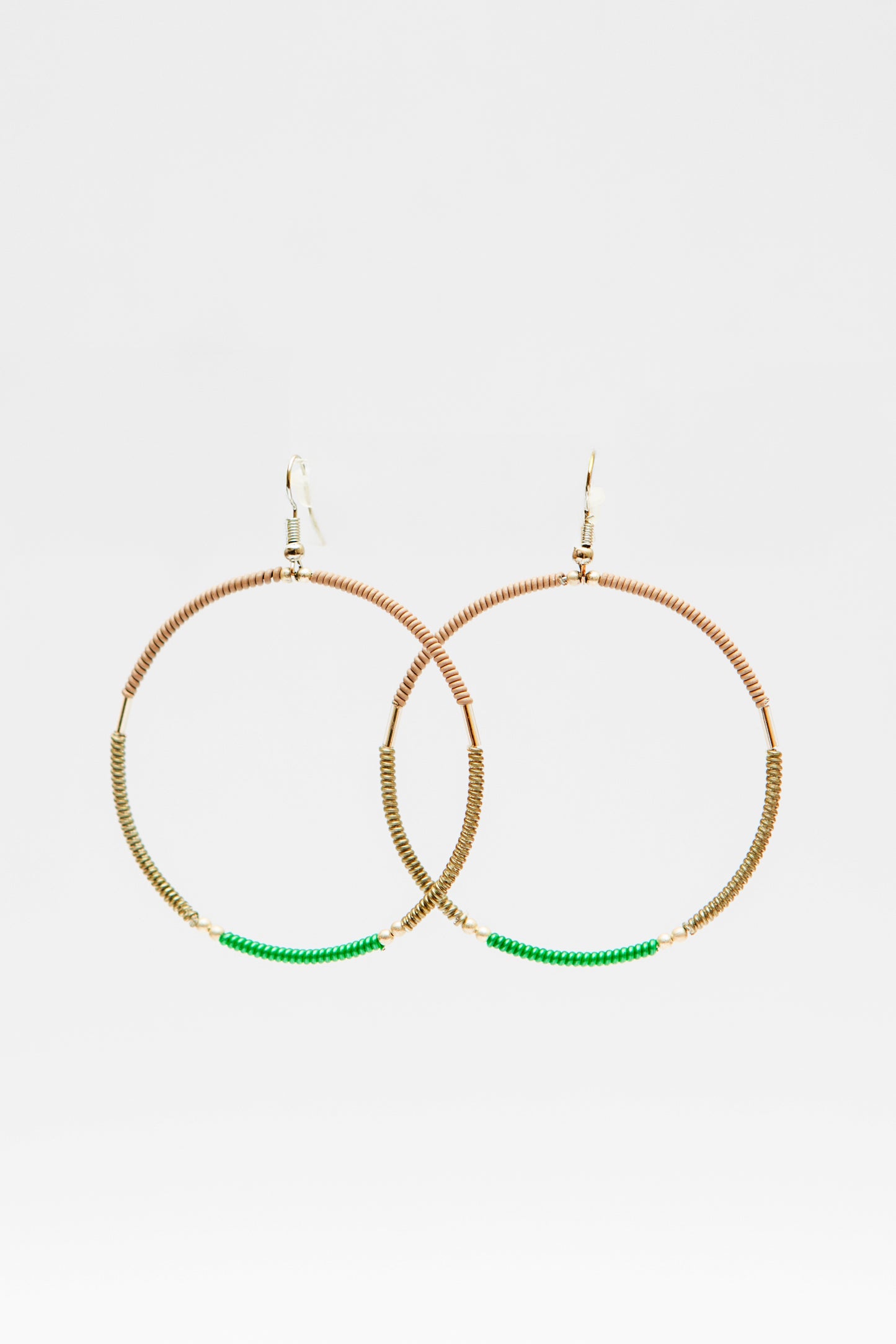 Large Creole Earrings - Stone Green