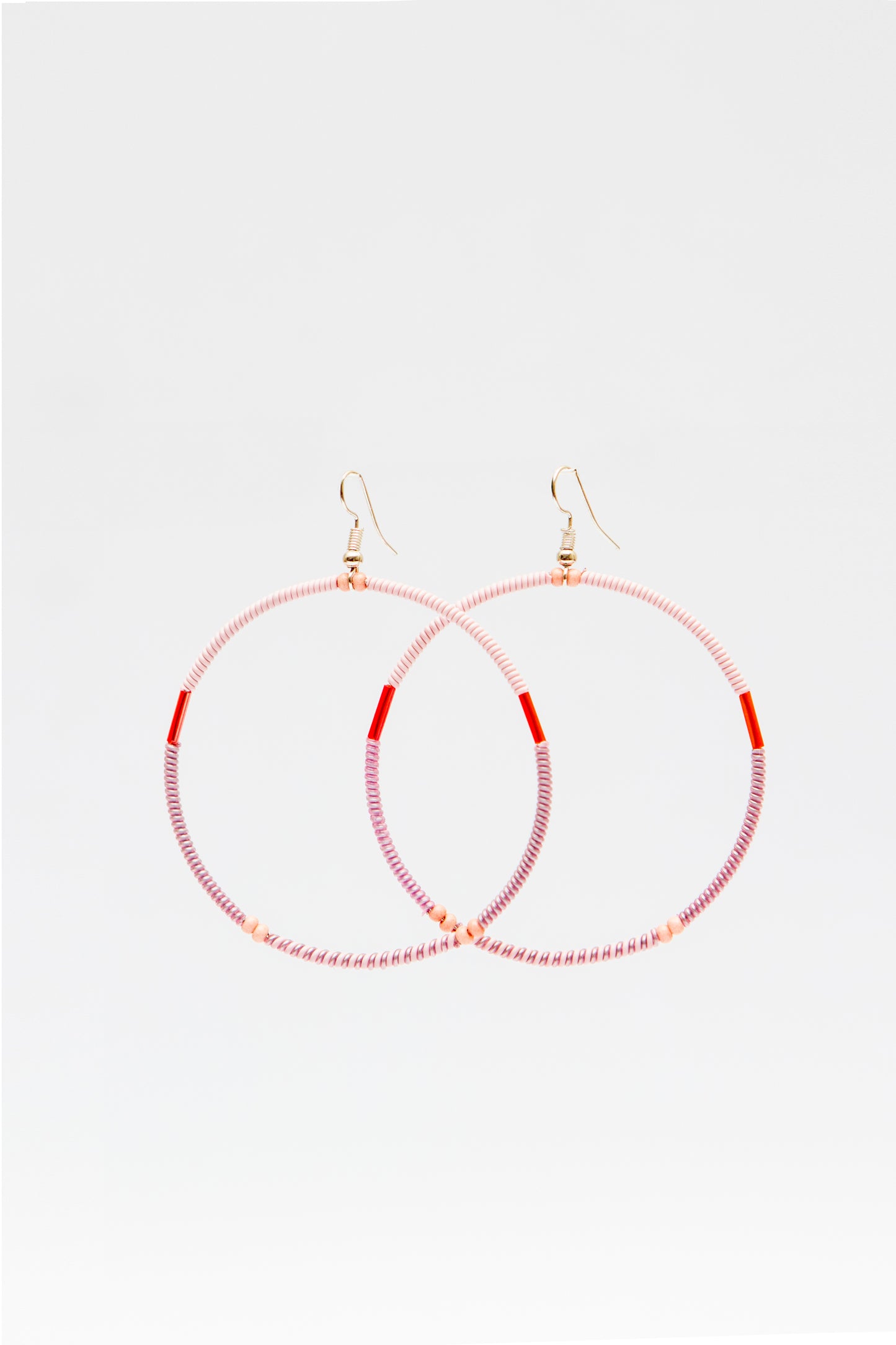 Large Creole Earrings - Pink