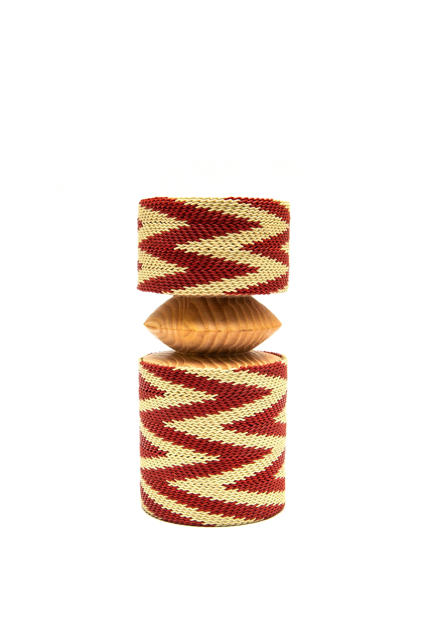 Small Chunk Masai Red and Cream Full Chevron Pattern