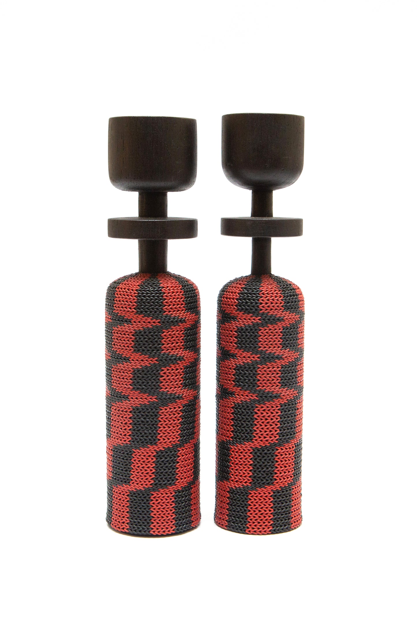 Small Ladies Black and Masai Red Chess Pattern/Duo