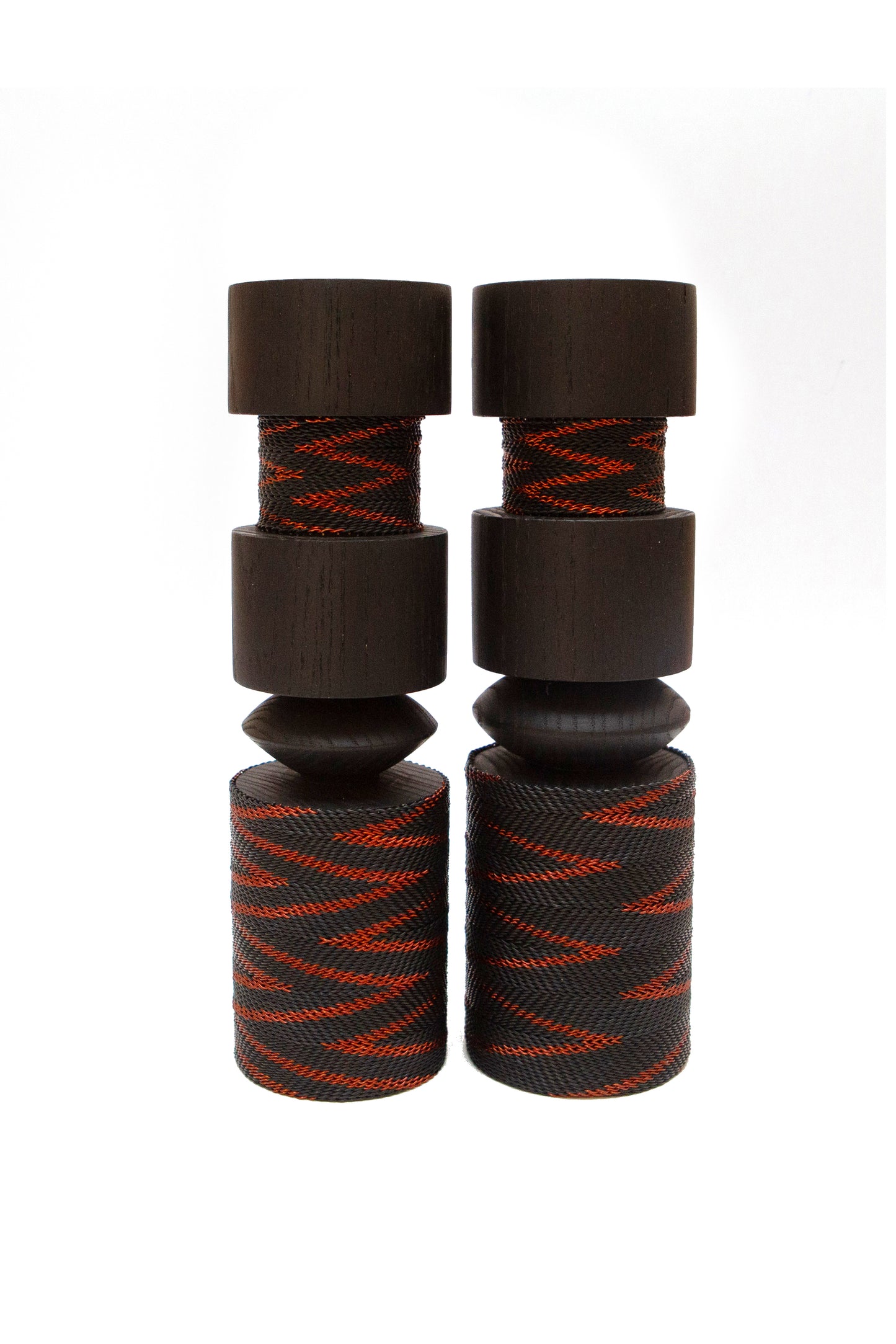 Medium Chunks Black and Armature copper Chevron Pattern / Duo