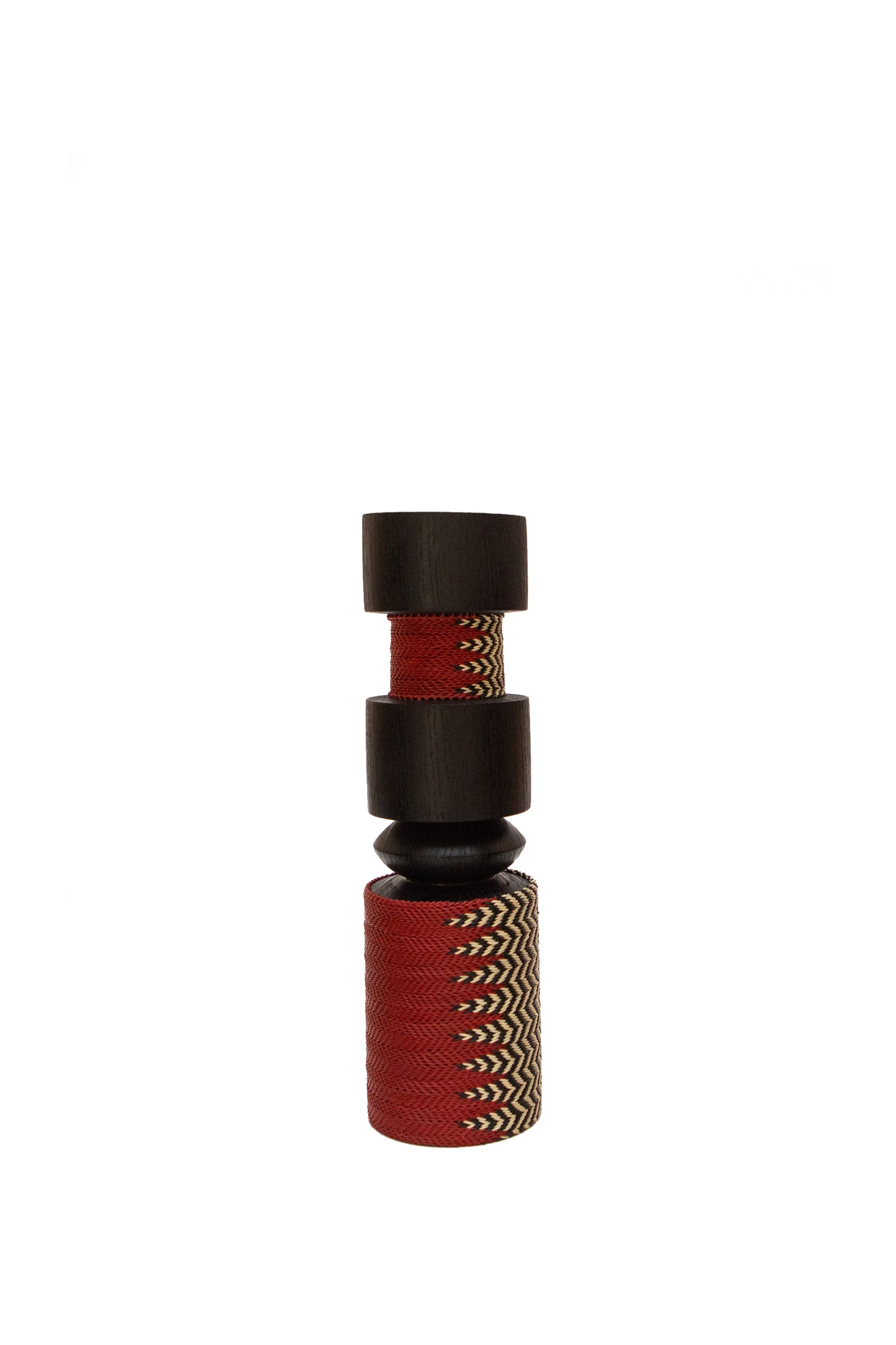 Medium Chunk Masai Red, Black and Cream Chevron Pattern