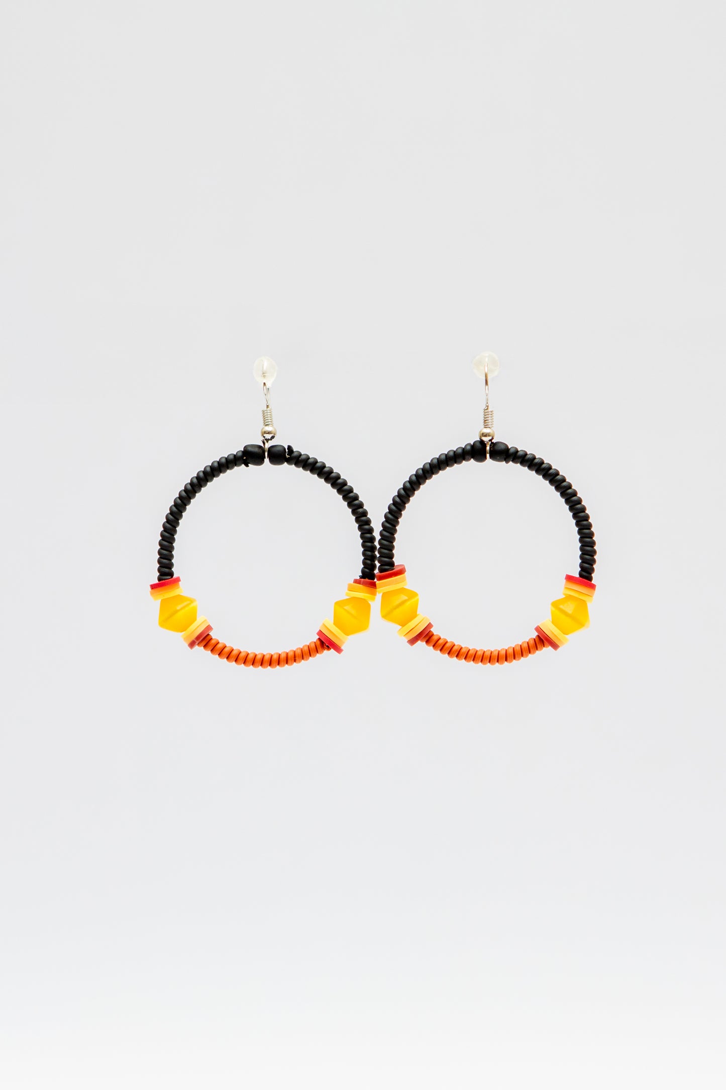 Small Creole Earrings - Black Terracotta