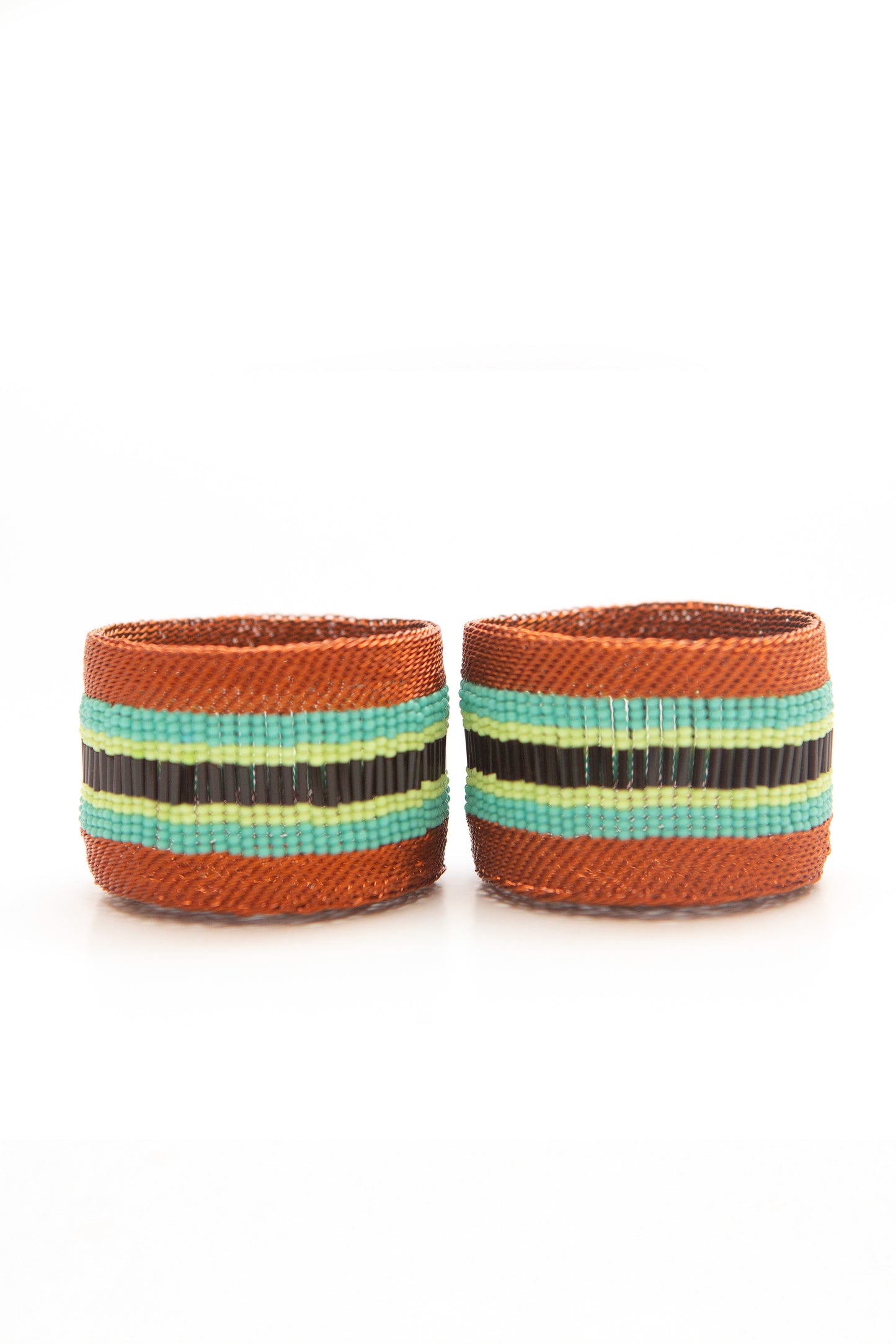 Copper Tealight Holder Green Black