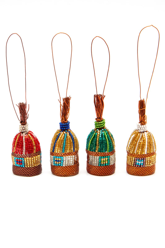 Copper Zulu Huts Assorted, Christmas Decoration