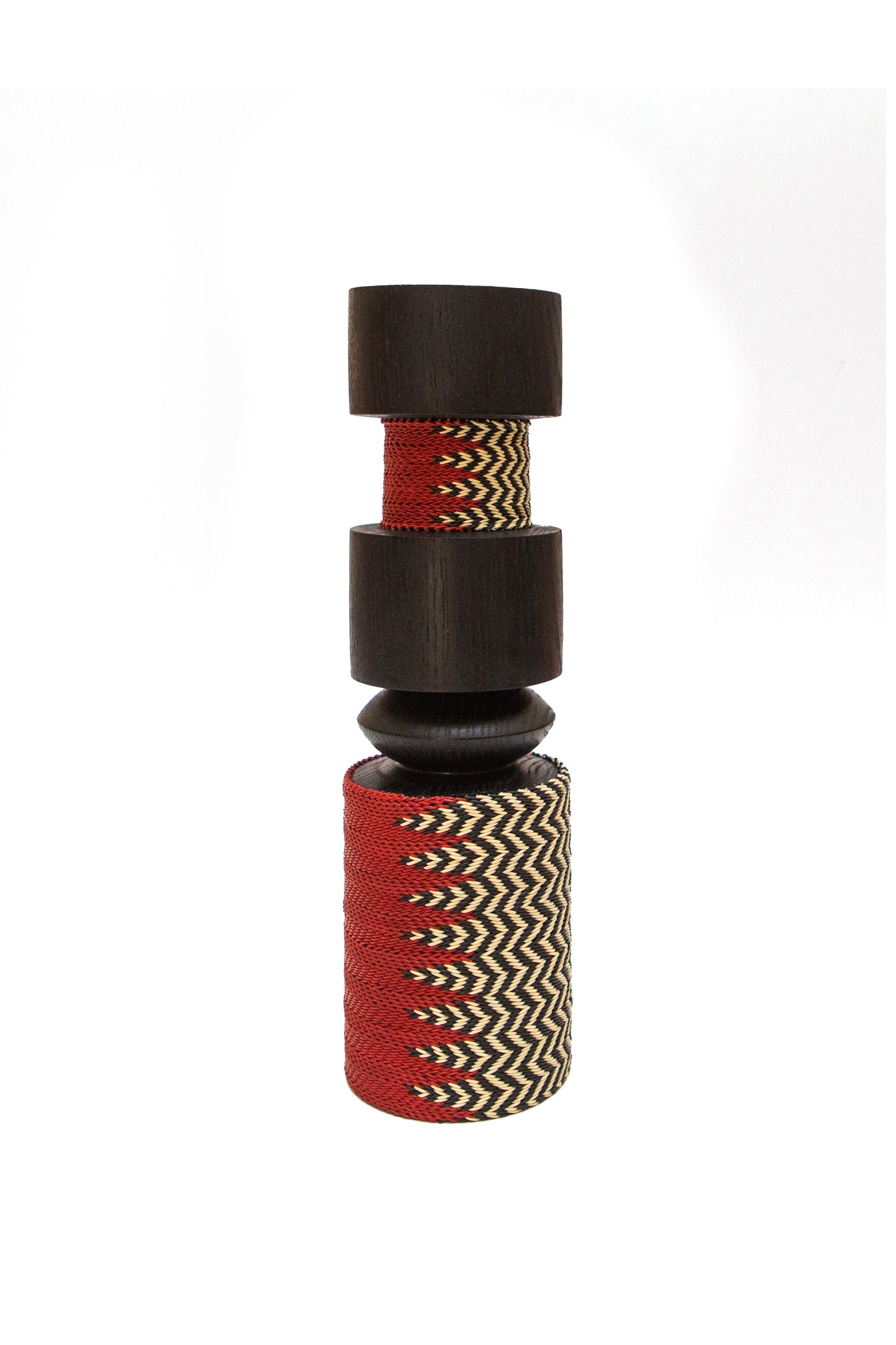 Medium Chunk  Masai Red, Black and Cream Chevron Pattern