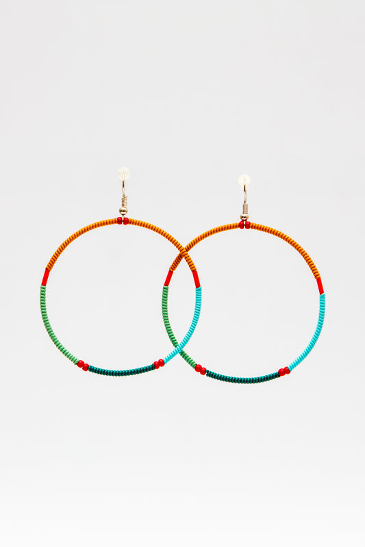 Large Creole Earrings - Orange