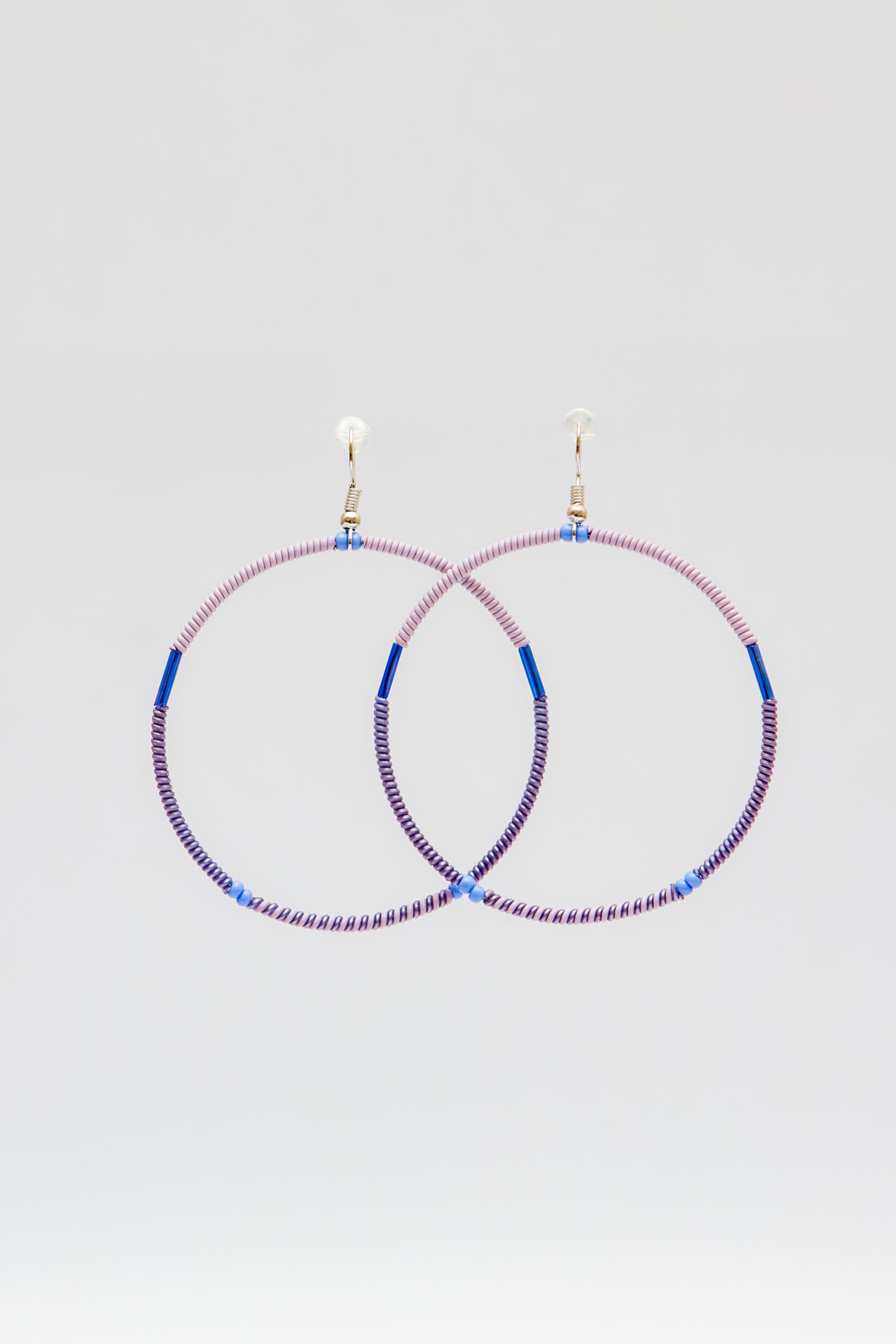 Large Creole Earrings - Purples