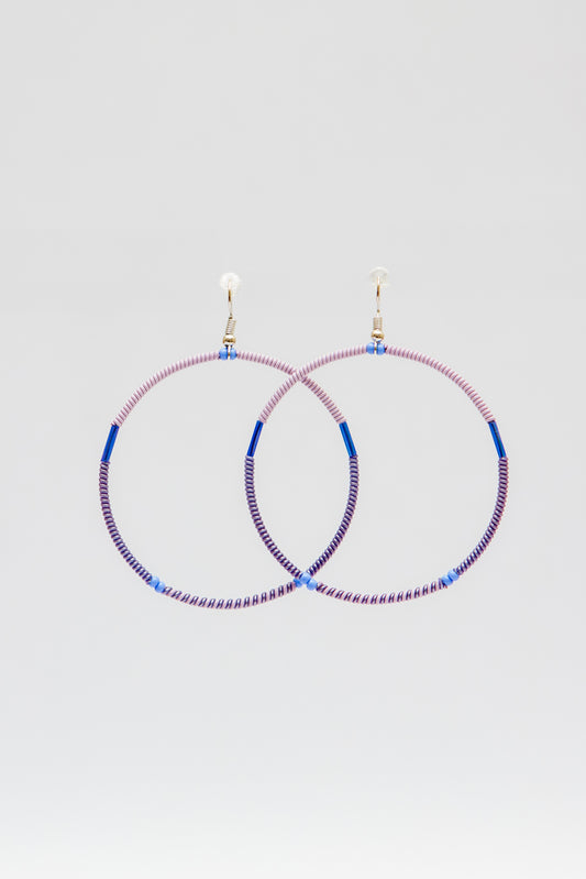 Large Creole Earrings - Purples