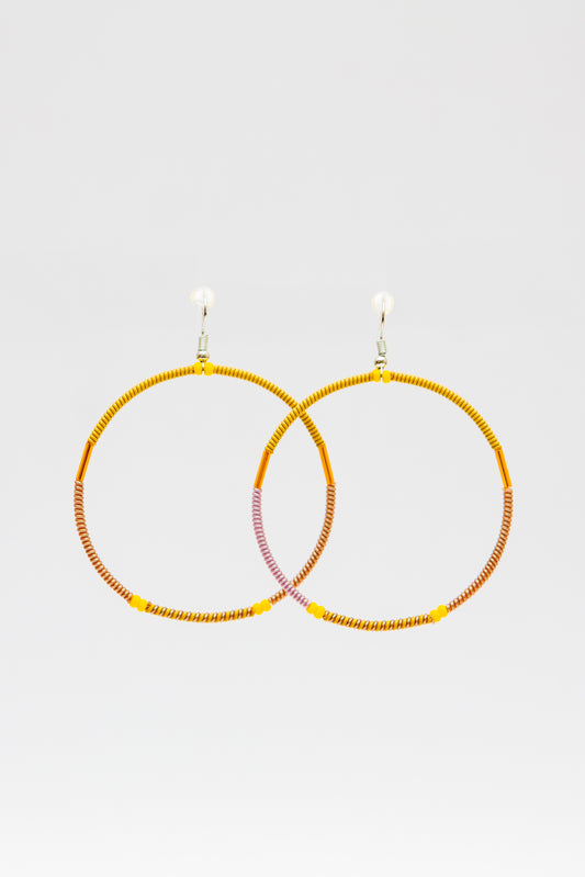 Large Creole Earrings - Yellow