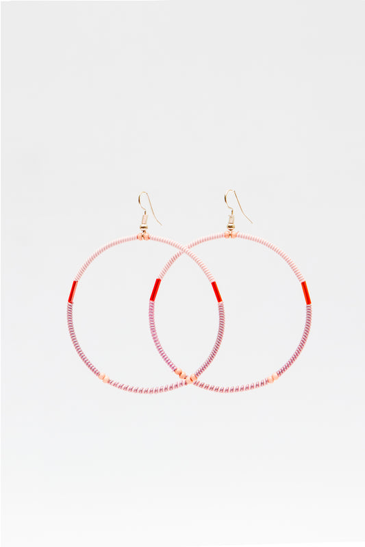 Large Creole Earrings - Pink