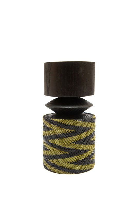 Small Chunk Black and Army Chevron Pattern