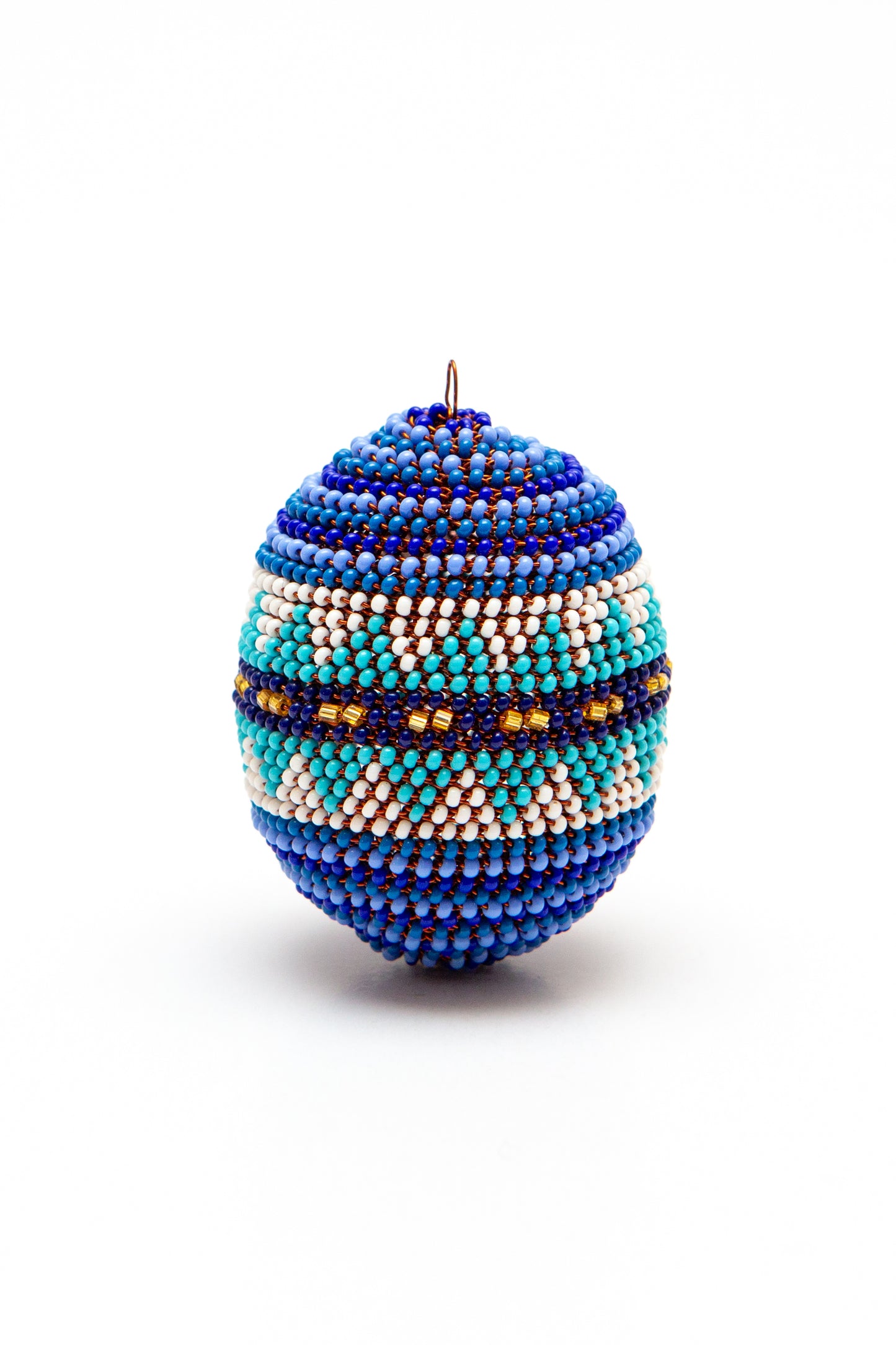 Copper Zulu Egg Blue Dark and Light Blue, Christmas Decoration