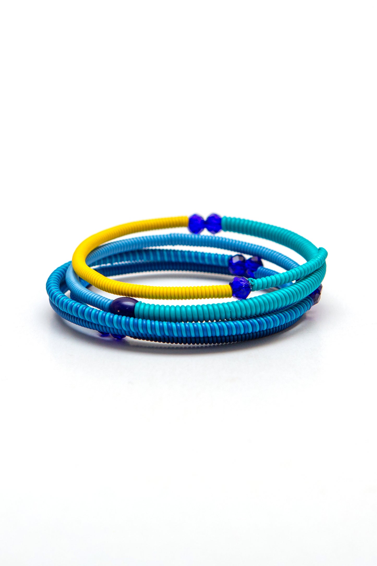 Triple Snake Bracelet - blue, turquoise and yellow