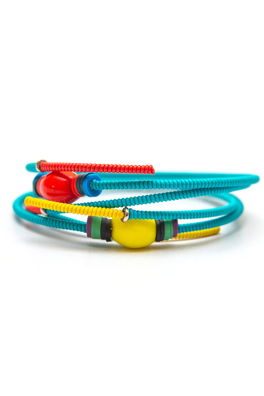 Double Snake Bracelet - duo, turquoise