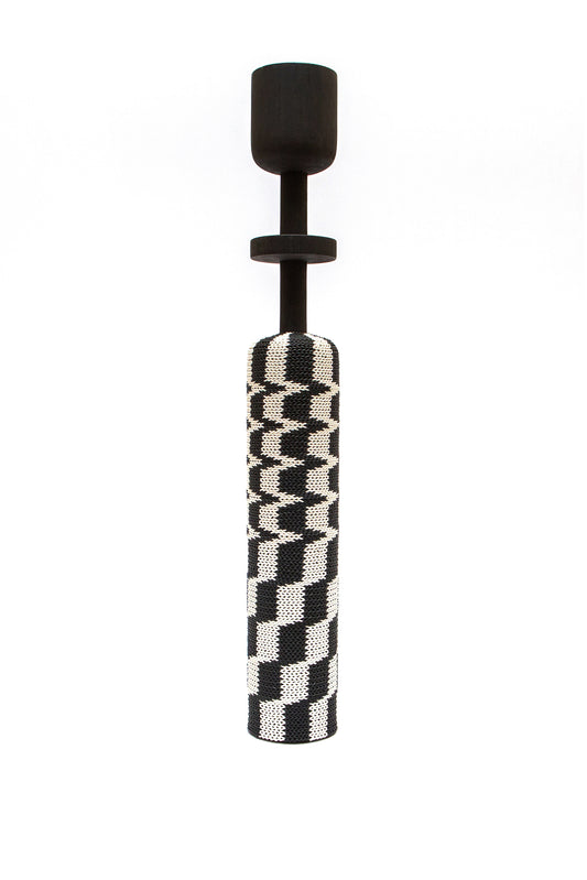 Large Lady  Black and White Chess Pattern