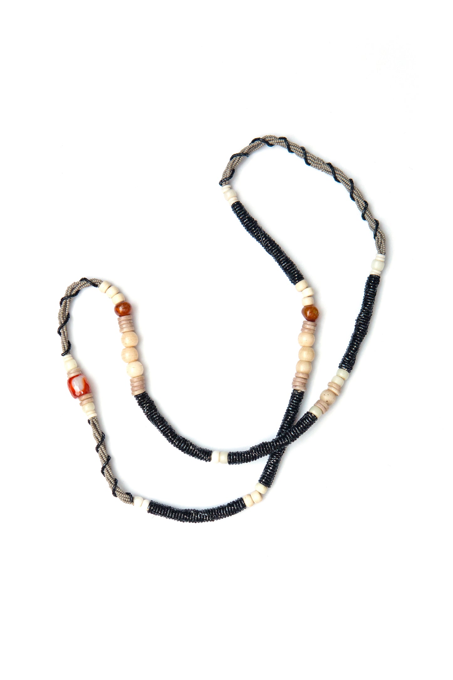 Serpent Necklace - Cream Grey Black