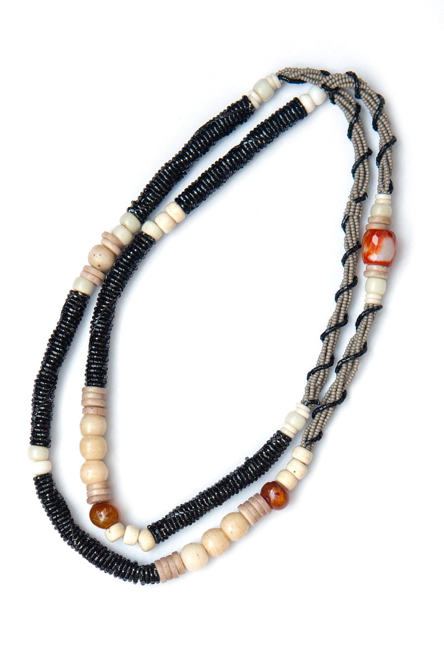 Serpent Necklace - Cream Grey Black