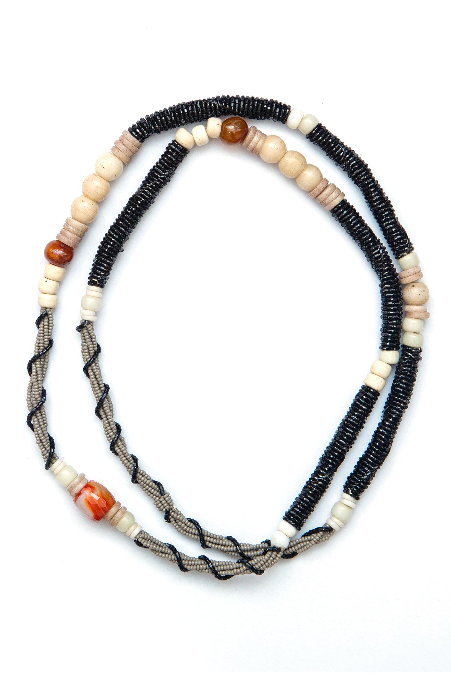 Serpent Necklace - Cream Grey Black