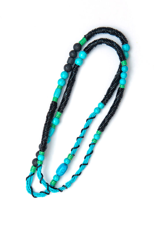Serpent Necklace - Turquoise Black