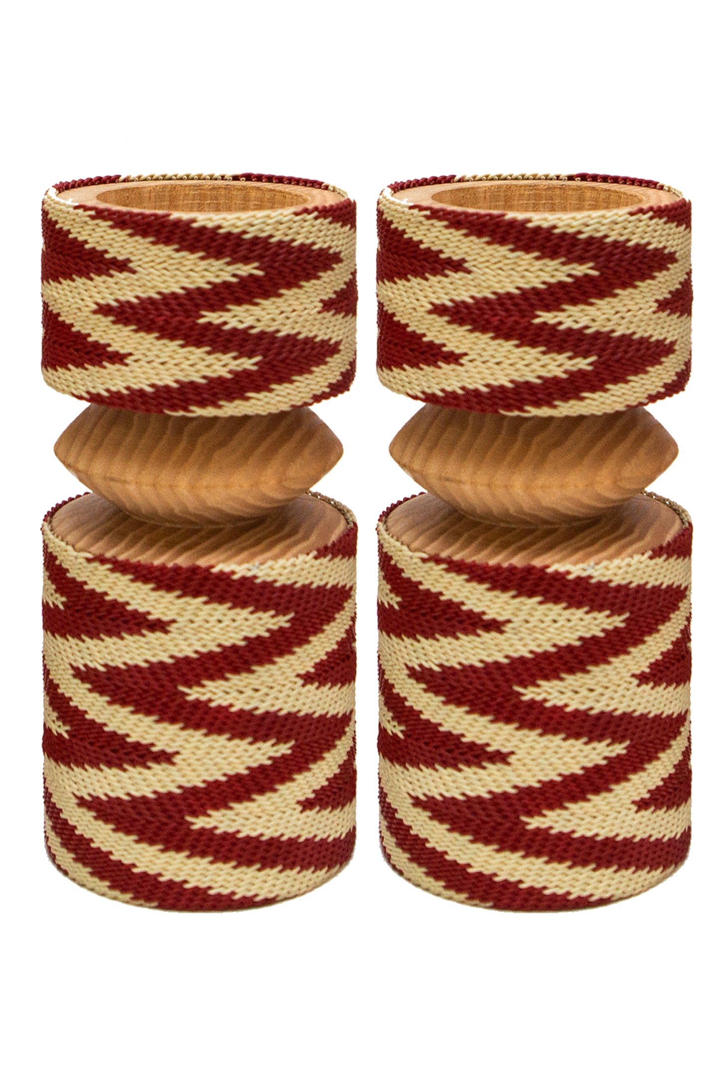 Small Chunks Masai Red and Cream Full Chevron Pattern