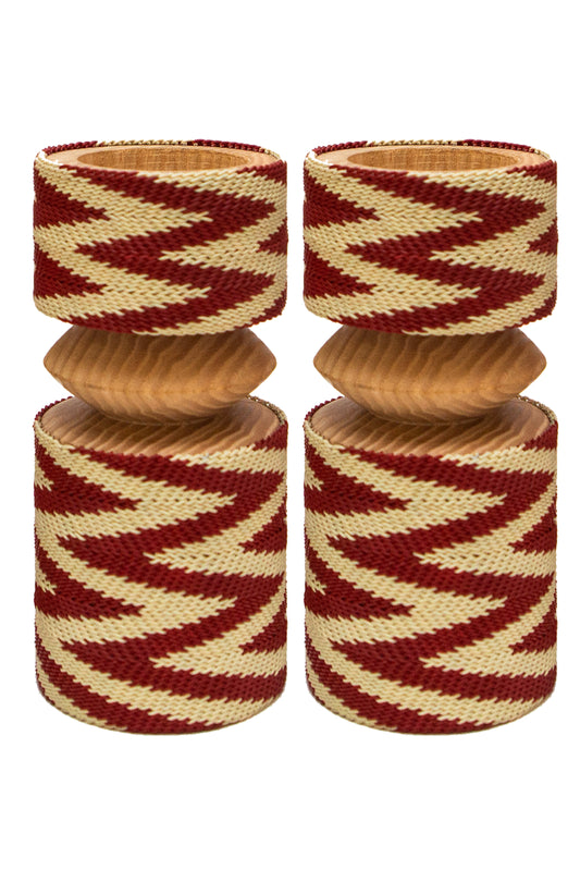 Small Chunks Masai Red and Cream Full Chevron Pattern