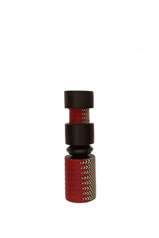 Medium Chunk  Masai Red, Black and Cream Chevron Pattern