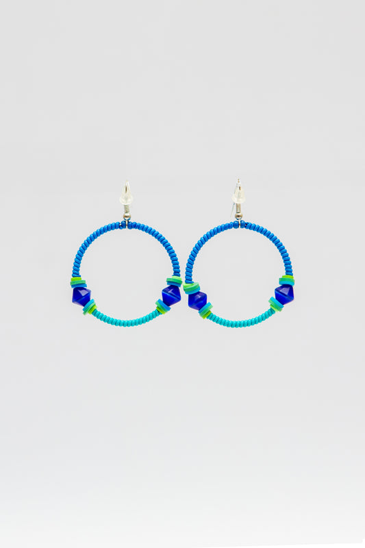 Small Creole Earrings - Blue Turquoise