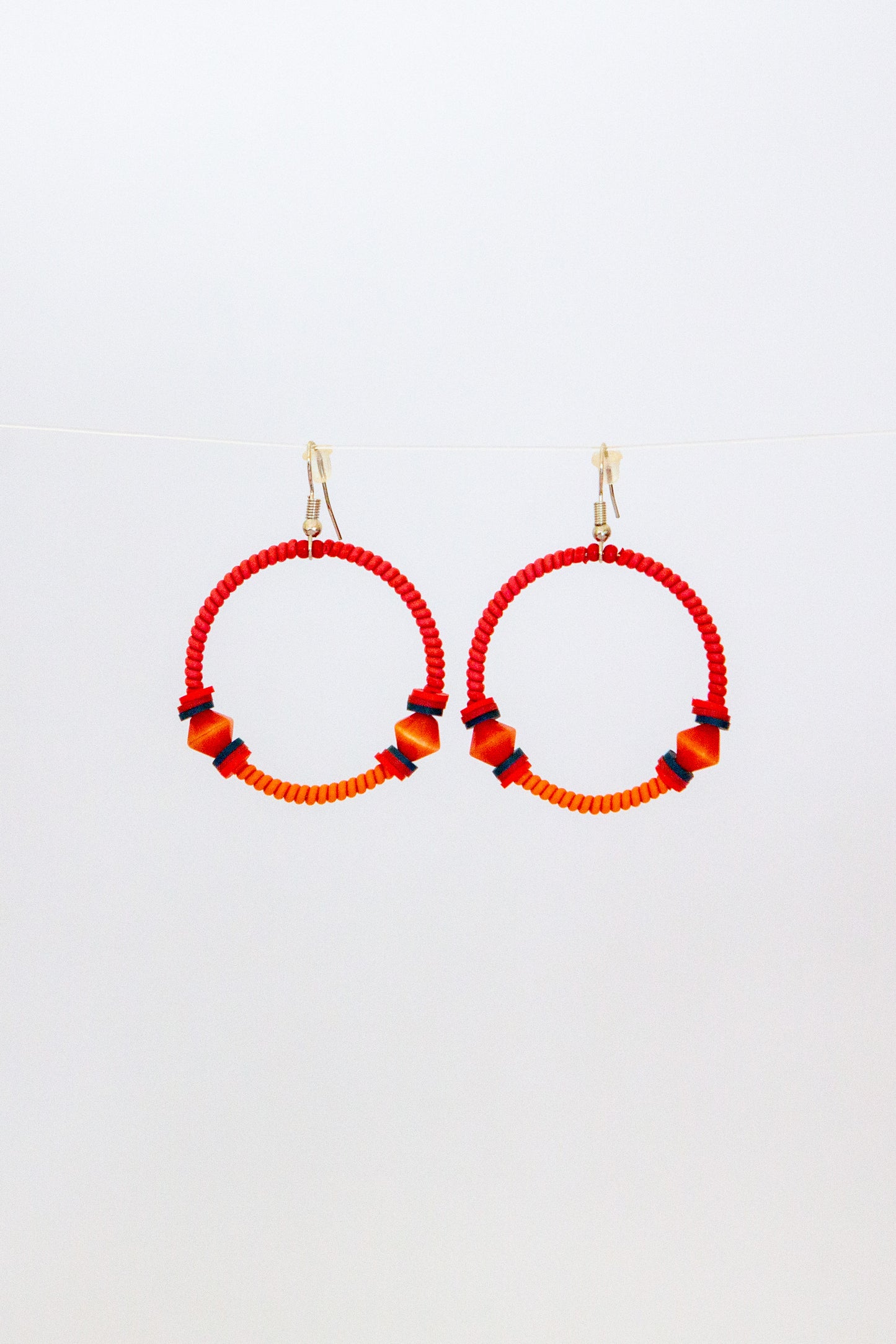 Small Creole Earrings - Terrracotta Orange