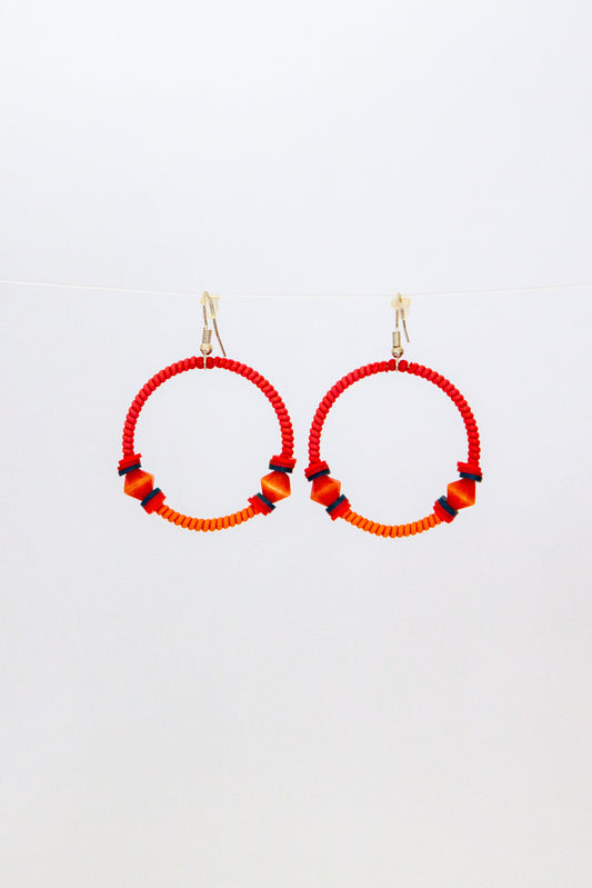 Small Creole Earrings - Terrracotta Orange