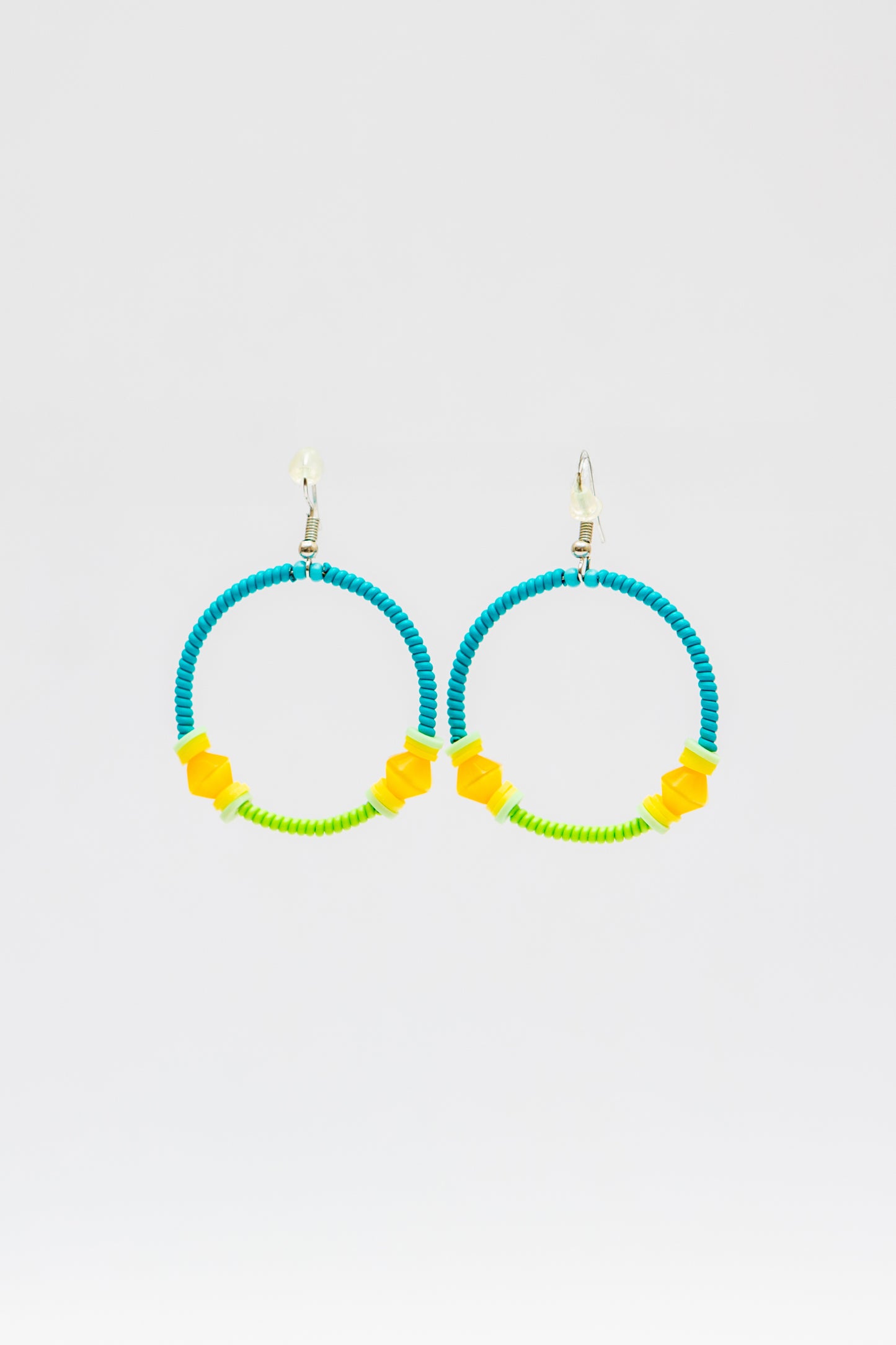 Small Creole Earrings - Turquoise Lime