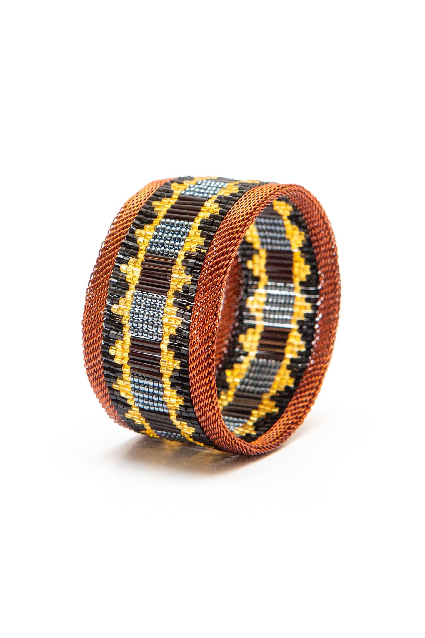 Zulu copper cuff wide black and gold
